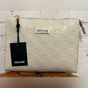 Roberto Cavalli Embossed Monogram Toiletry Travel Bag